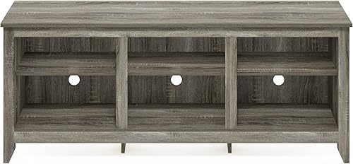 Miniatura 6 de Furinno Jensen - Soporte de TV con estante, 65 pulgadas, roble francés gris