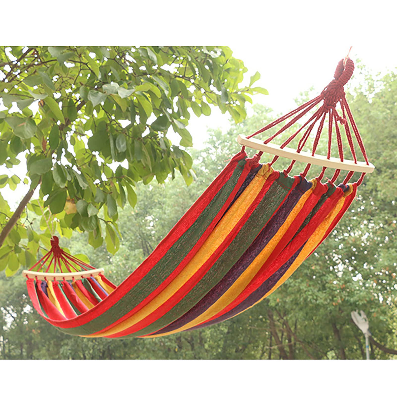 190 X 80 cm Camping-Leinen-HäNgematte Langlebig Segeltuchstoff Mit 200 Kg Tragkraft Leinwand Leicht Tragbare HäNgematte Garten