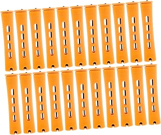 PartyKindom 20Pcs Plastic Hair Rollers with Caps for DIY Wavy Hair Curlers for American Style Curls Portable Cold Wave Curling Tools for Home and Travel Use