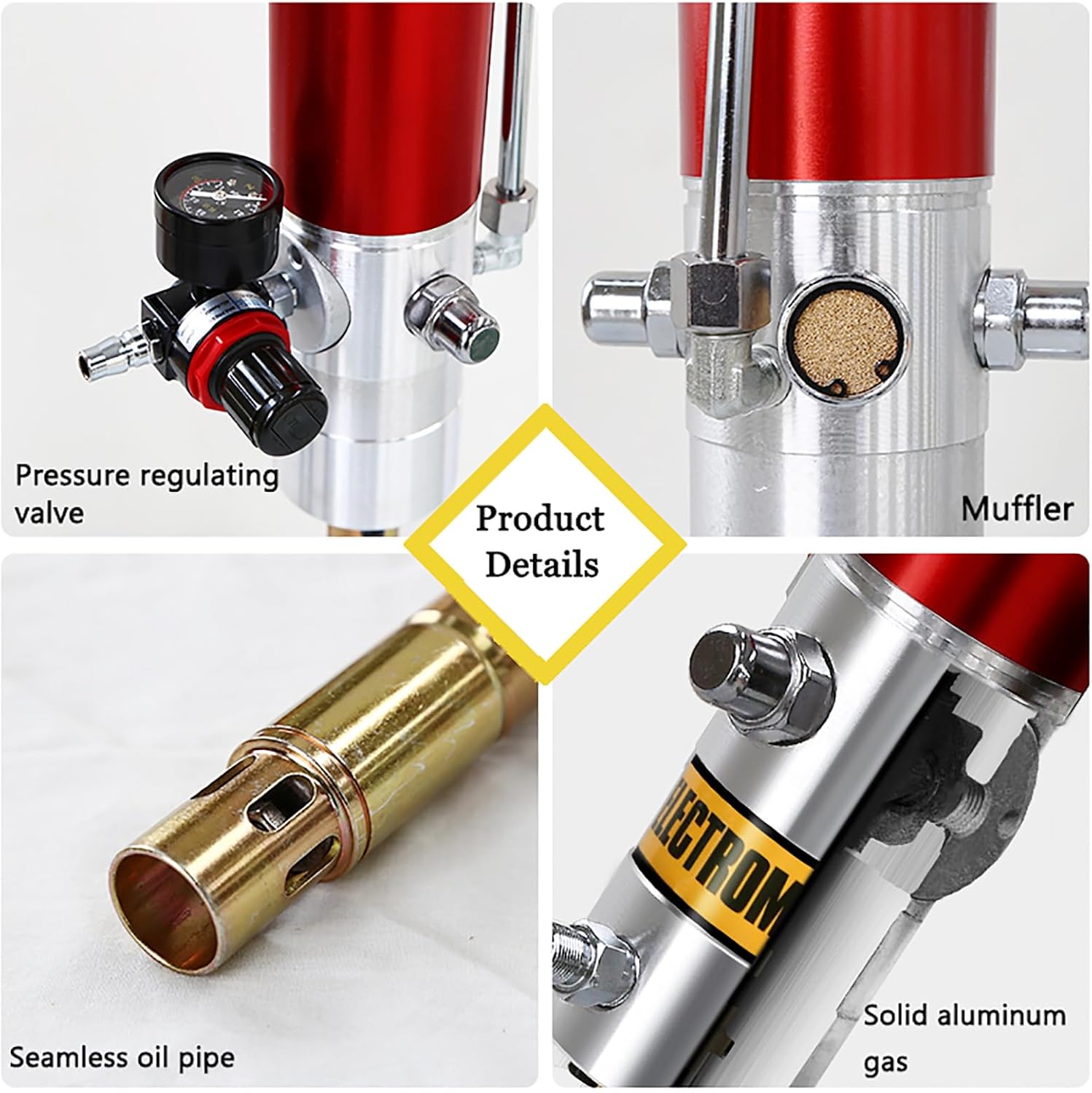 Pneumatic Grease Pumps for 55 Gallon Drums,Grease Pumps Kit, Universal Greases Gun,Greases Pump with 16ft Tubing, 0.85L/min Discharge, Pressure Ratio 50:1,940+Barrelcover