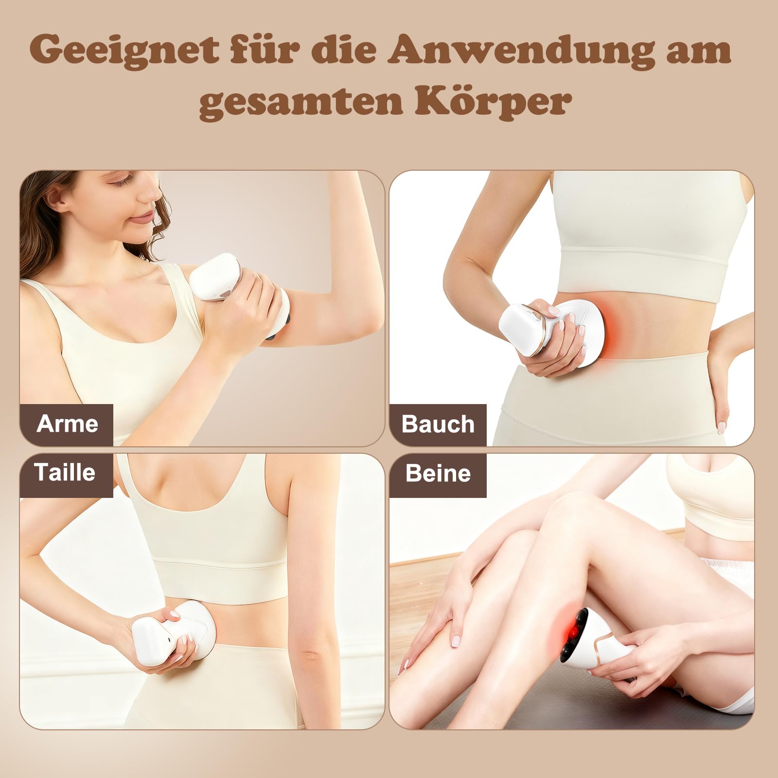 Cellulite Massagegerät Elektrisch, Anti Cellulite Handmassagegerät Drahtlos