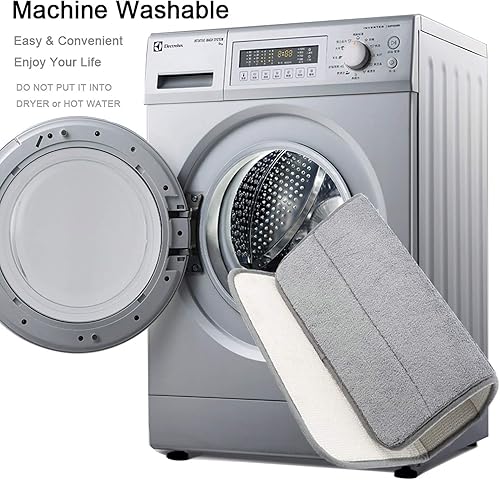 Vista 6 de VANRA Alfombra de baño pequeña de espuma viscoelástica antideslizante, tapete de baño suave, 15.7 x 23.6 pulgadas (gris)