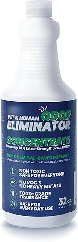 Limpiador concentrado de enzimas de orina para mascotas, eliminador de olores de peróxido seguro para color, limpiador enzimático para orina de