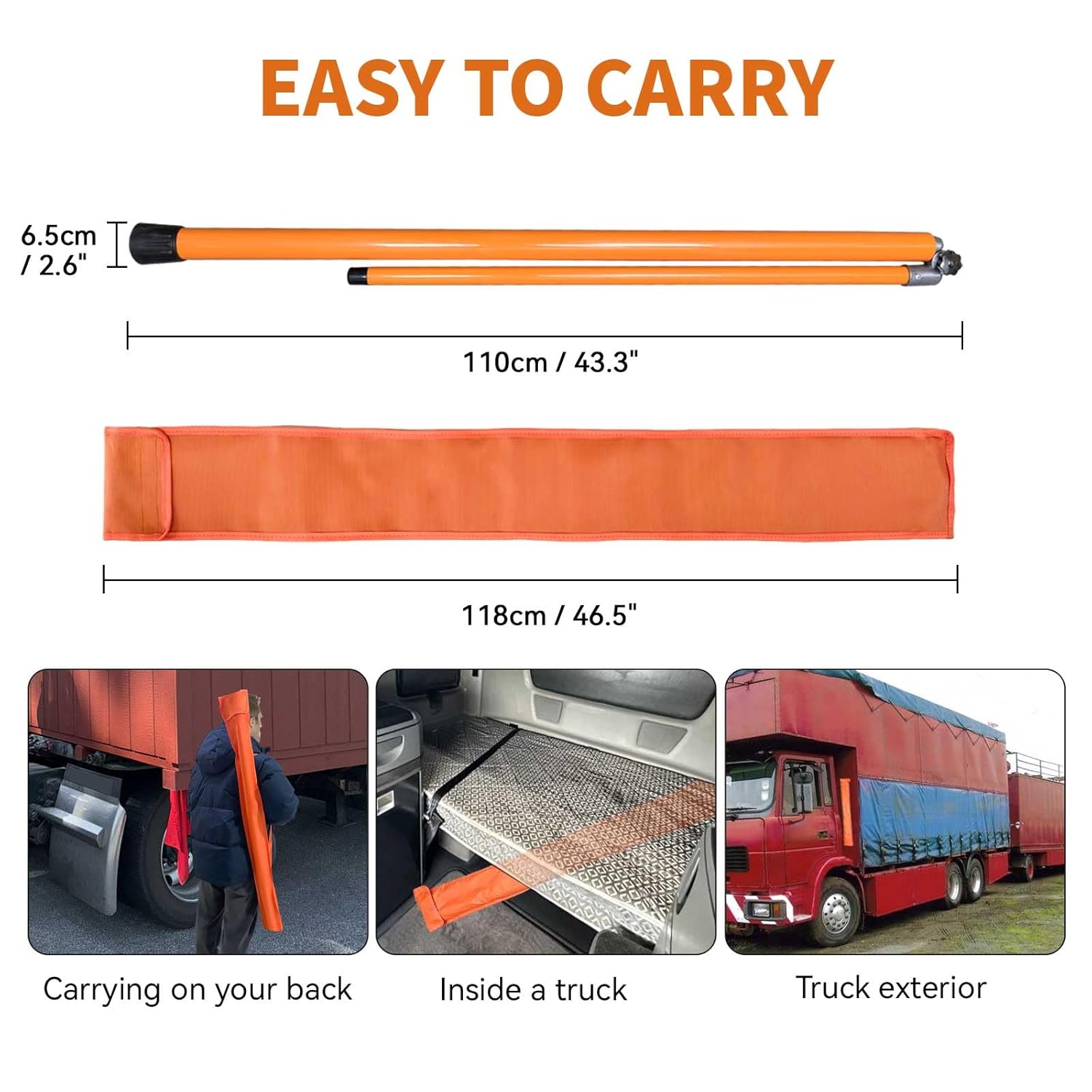 Height Stick for Trucks 20FT, Load Height Measuring Stick with Adjustable Pole, Extended Crossbar, Non-Conductive Fiberglass Height Stick with Carrying Bag,Accurately for Trucks, Car Haulers