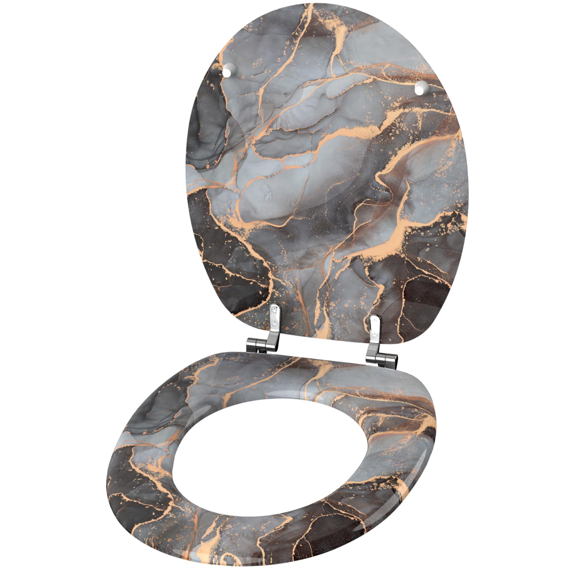 Sanilo Sedile WC, grande scelta di belli copriwater da legno robusto e di alta qualità (Marmo Astratto)