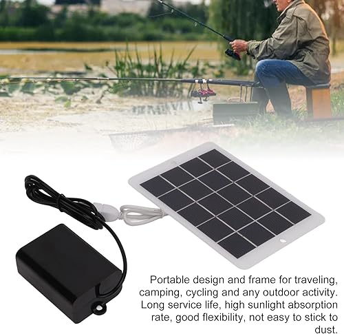 Miniatura 8 de Alomejor Oxigenador solar Bomba de aire Interfaz de salida 3W 5V Aireador de oxígeno solar portátil para decoración de jardín de peces de estanque