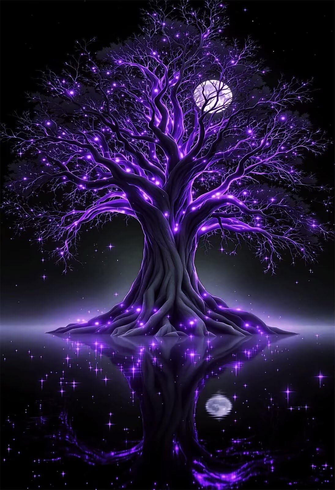 Puzzle de 900 Piezas para Adultos - Árbol de la Vida Lunar | Rompecabezas para Adultos 87x34cm | Piezas de Encaje Letras en la Parte Posterior | Decoración para el Hogar