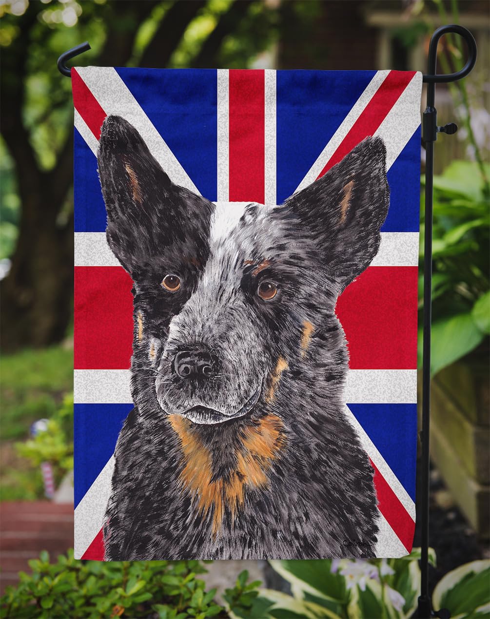 Soldat britannique avec chien croisé
