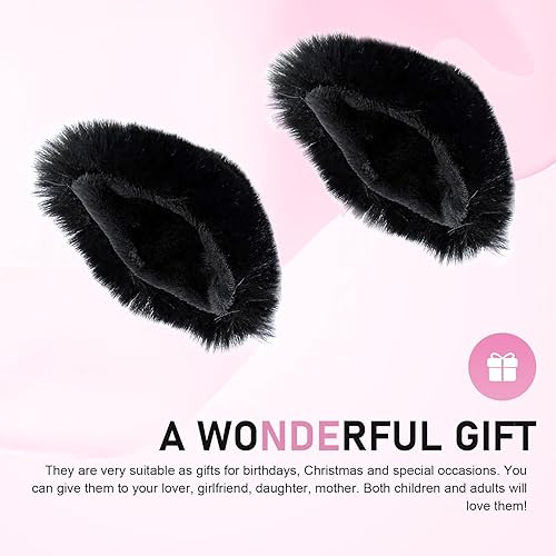 Miniatura 4 de 2 piezas de decoración de casco con orejas de gato, divertidas orejas de gato de felpa para casco, decoración de orejas de gato suave autoadhesiva,