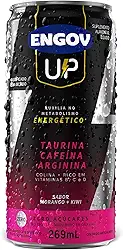 Engov Up Morango - Bebida Gaseificada para Energia, Disposição e Melhora de Foco - Cafeína, Taurina, Arginina, Baixo em Calorias e Sódio - 269ml