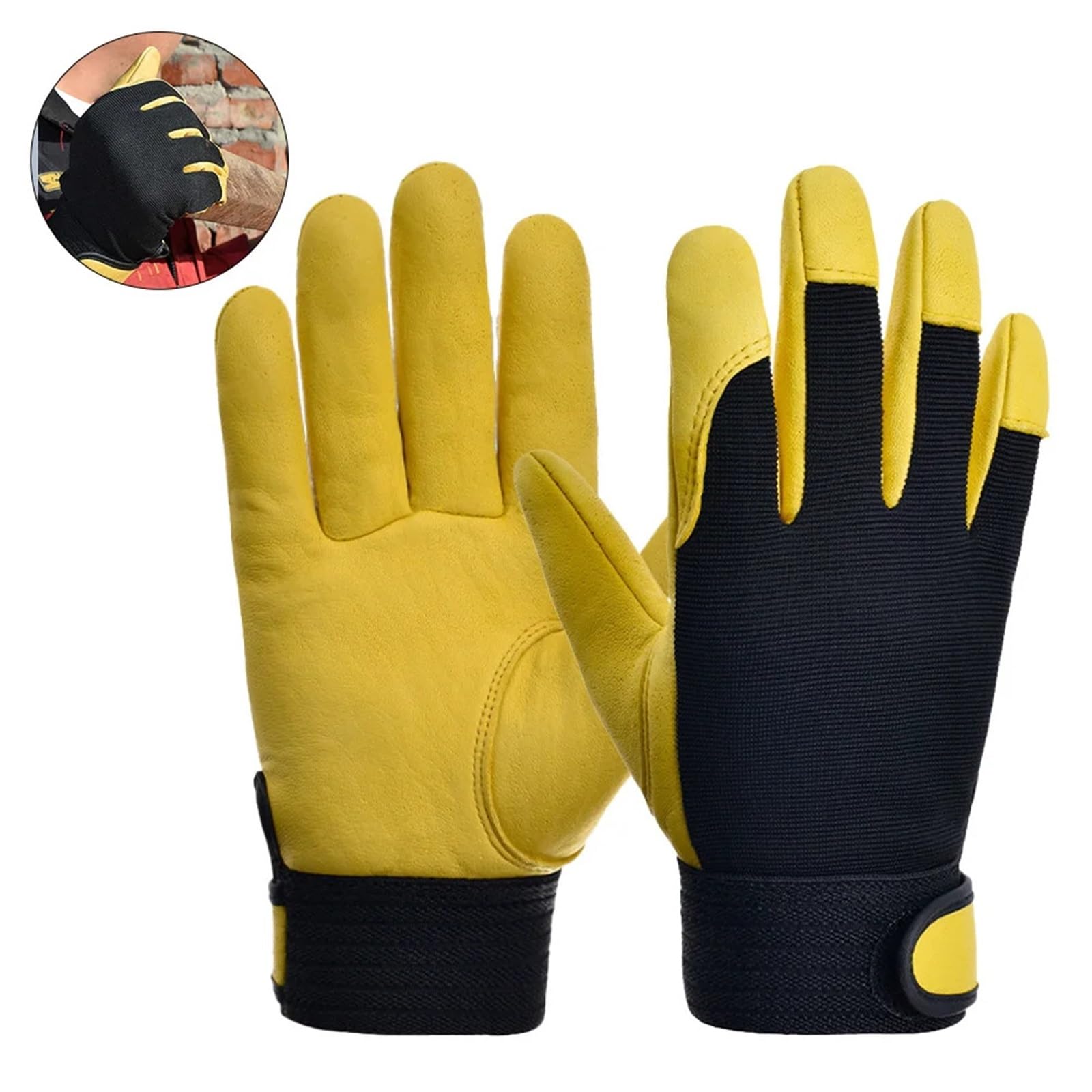 Gartenhandschuhe Leder-Arbeitshandschuhe, Schutz, Garten, Sport, Motorradfahrer, Arbeiter, Arbeit, Schweißen, verschleißfeste Handschuhe Arbeitshandschuhe Herren(White,XX-Large)