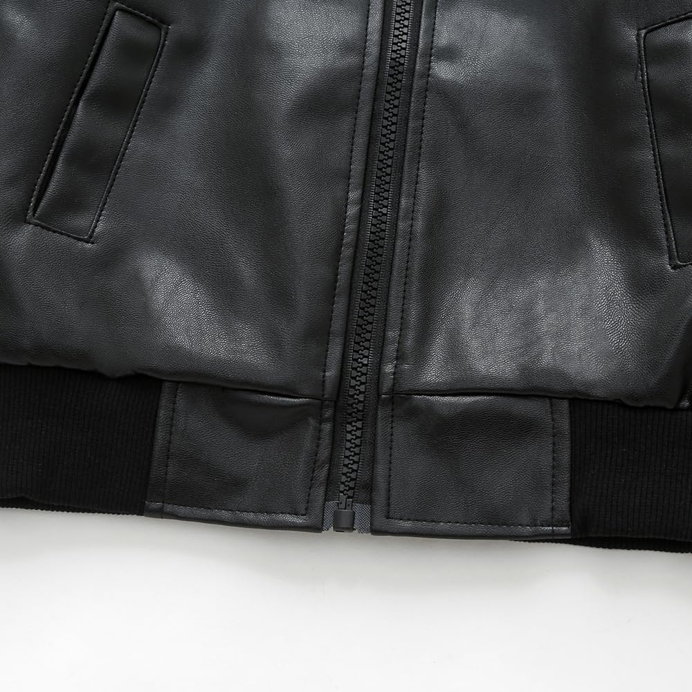 Boys Fashion PU Leather Motorcycle Jacket kids Faux Leather Jackets Coat Children's Outerwear Black 3-13 Years - Image 6