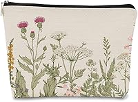 Vista 20 de Bolsa de maquillaje floral, bolsa de cosméticos de flores, bolsa de maquillaje estética, bolsa de maquillaje pequeña, bolsa de maquillaje