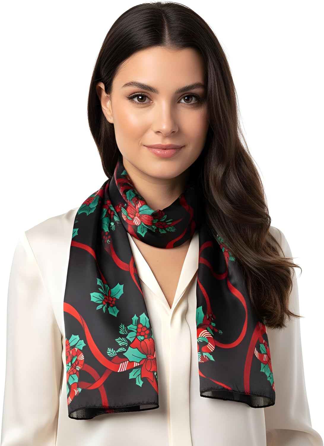 SERENITA Christmas Valentine Scarf for Women Holiday Gift Warm Long Unisex Scarf Fall Winter Lightweight Soft Sheer