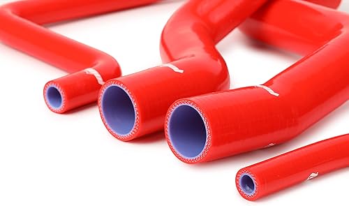 Miniatura 7 de Kit de manguera de refrigerante de radiador de silicona para Mazda RX8 SE3P 13B-MSP con 18 abrazaderas de perno en T (negro)