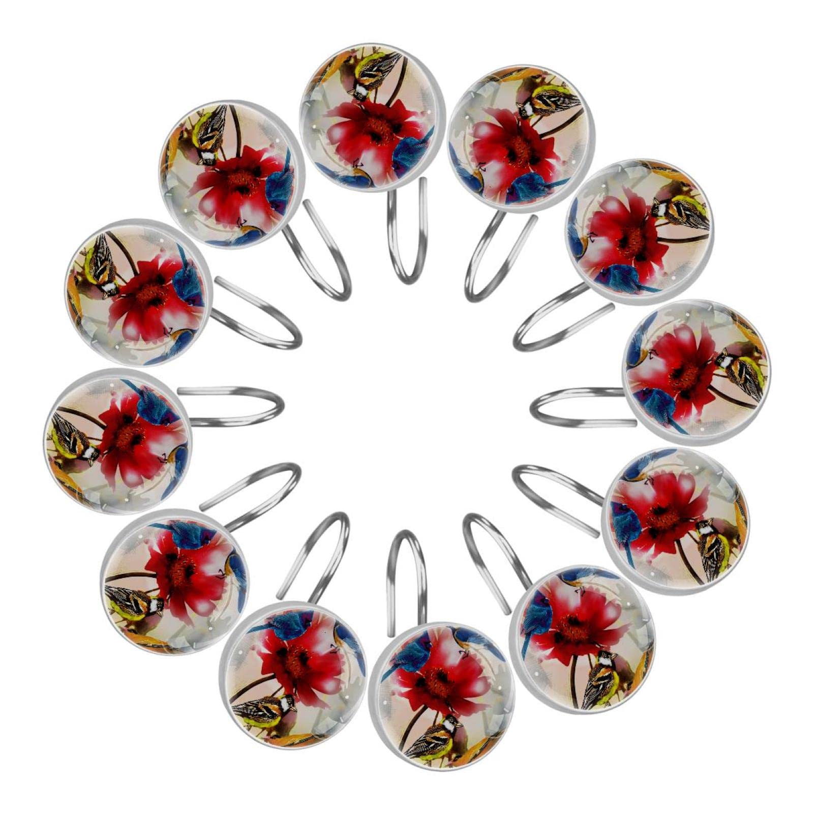 flower shower curtain rings