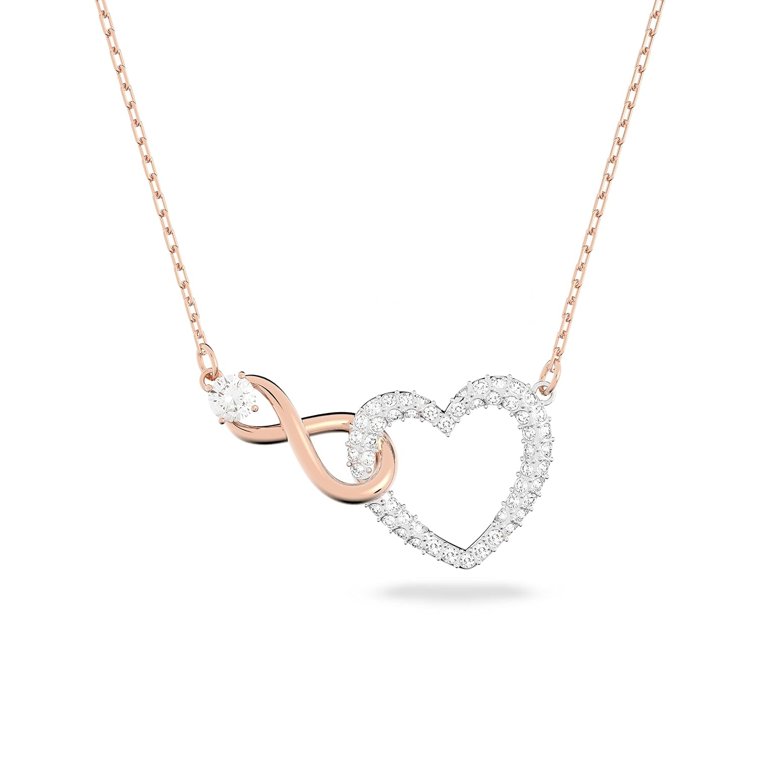 Swarovski Infinity Heart Jewelry Collection, Necklaces and Bracelets, Rose Gold & Rhodium Tone Finish, Clear Crystals - Image 8