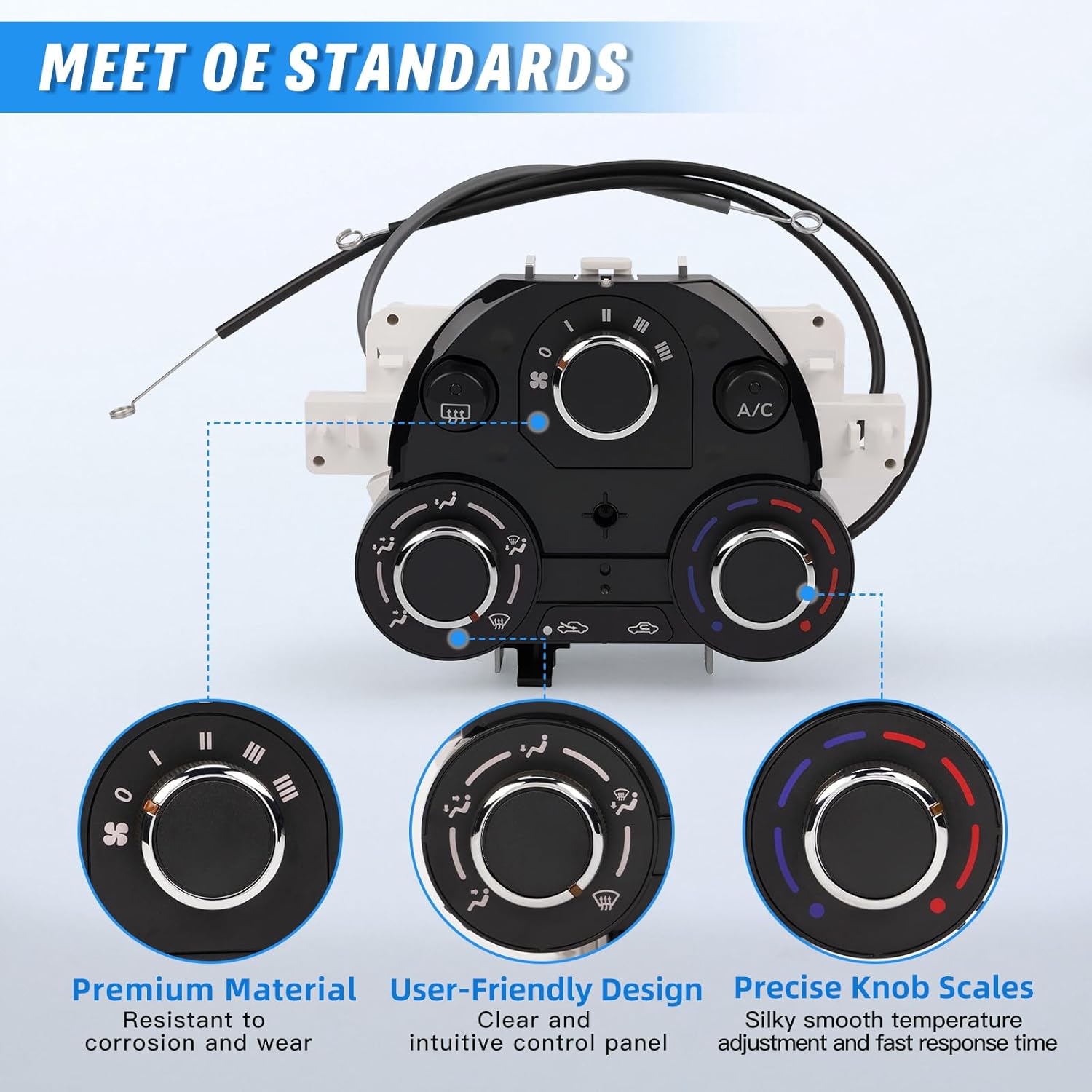 27513-9KK0A AC Heater Climate Control Swith,Compatible with 2015-2018 Nissan Micra,Versa Sunny 1.6L,HVAC Air Conditioning Temperature Control Module Panel Replacement 27510-6W00A