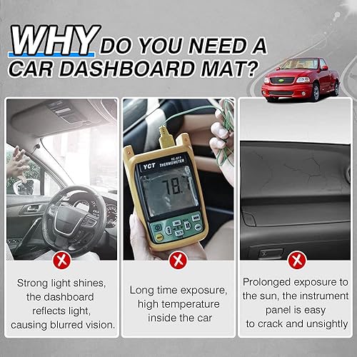 Miniatura 2 de Cartist Funda para salpicadero compatible con Ford F-150 F150 1997-2003, alfombrilla antideslizante para protector solar