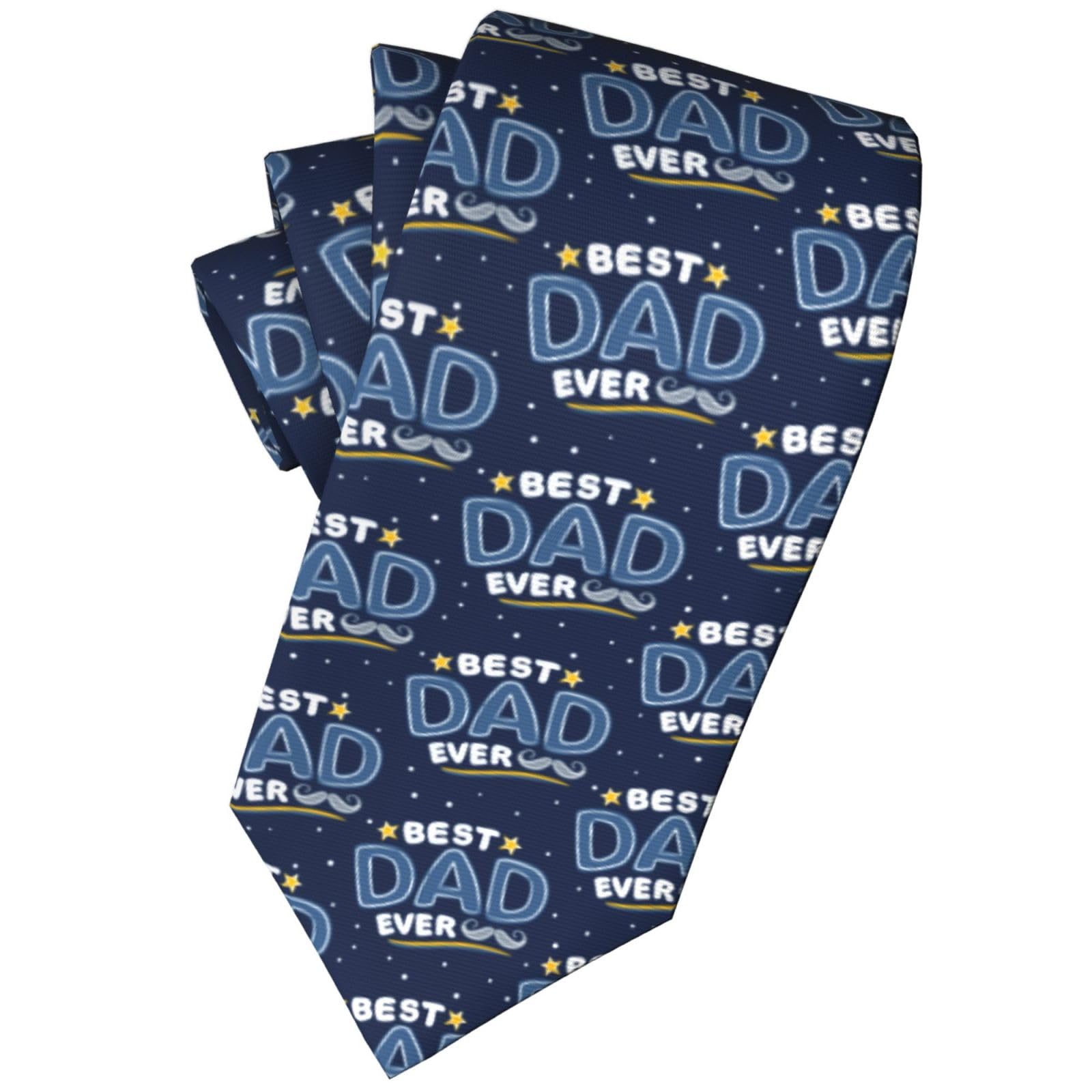 Geoocii Best Dad Ever Novelty Tie Fun Necktie For Men Teen Boys Ties Formal Business Wedding Gift For Husband Father