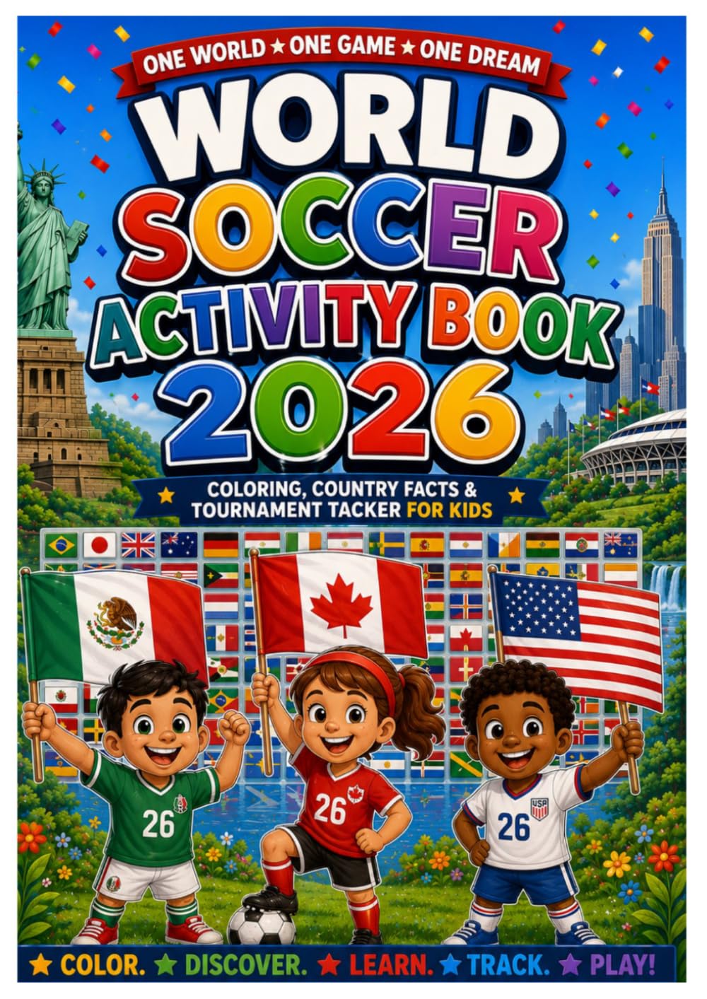 World Soccer Activity Book 2026: Interactive Tournament Tracker, Educational Country Facts and Sports Coloring Pages for Kids Age 4-12 | USA & Canada Edition