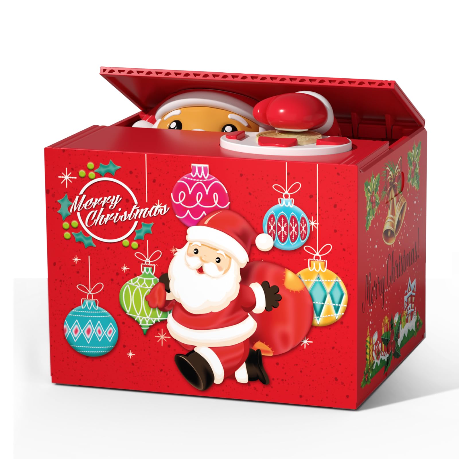 Amazon.co.jp: 2022年 貯金箱 クリスマス コインを盗むサンタクロース
