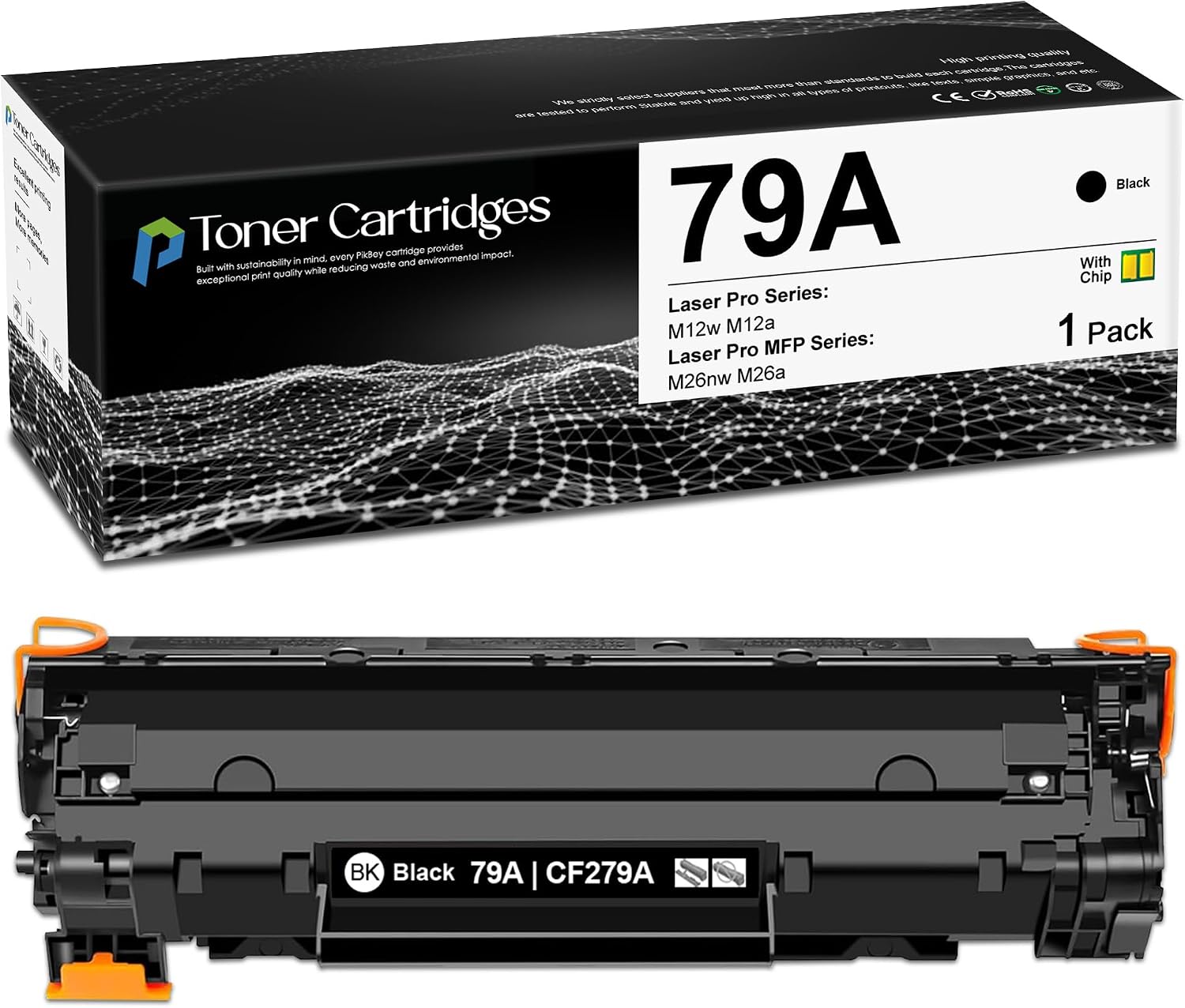 79A Toner Cartridge (1-Pack,Black) Compatible 79A CE279A Toner Cartridges Replacement for HP Laser Pro M12a M12w MFP M26nw M26a Printer