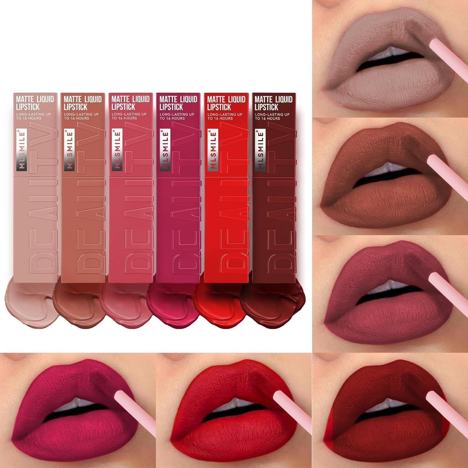 Matte Liquid Lipstick, Matte Velvet Lip Gloss, Lip Makeup Gift for Women (6 set)