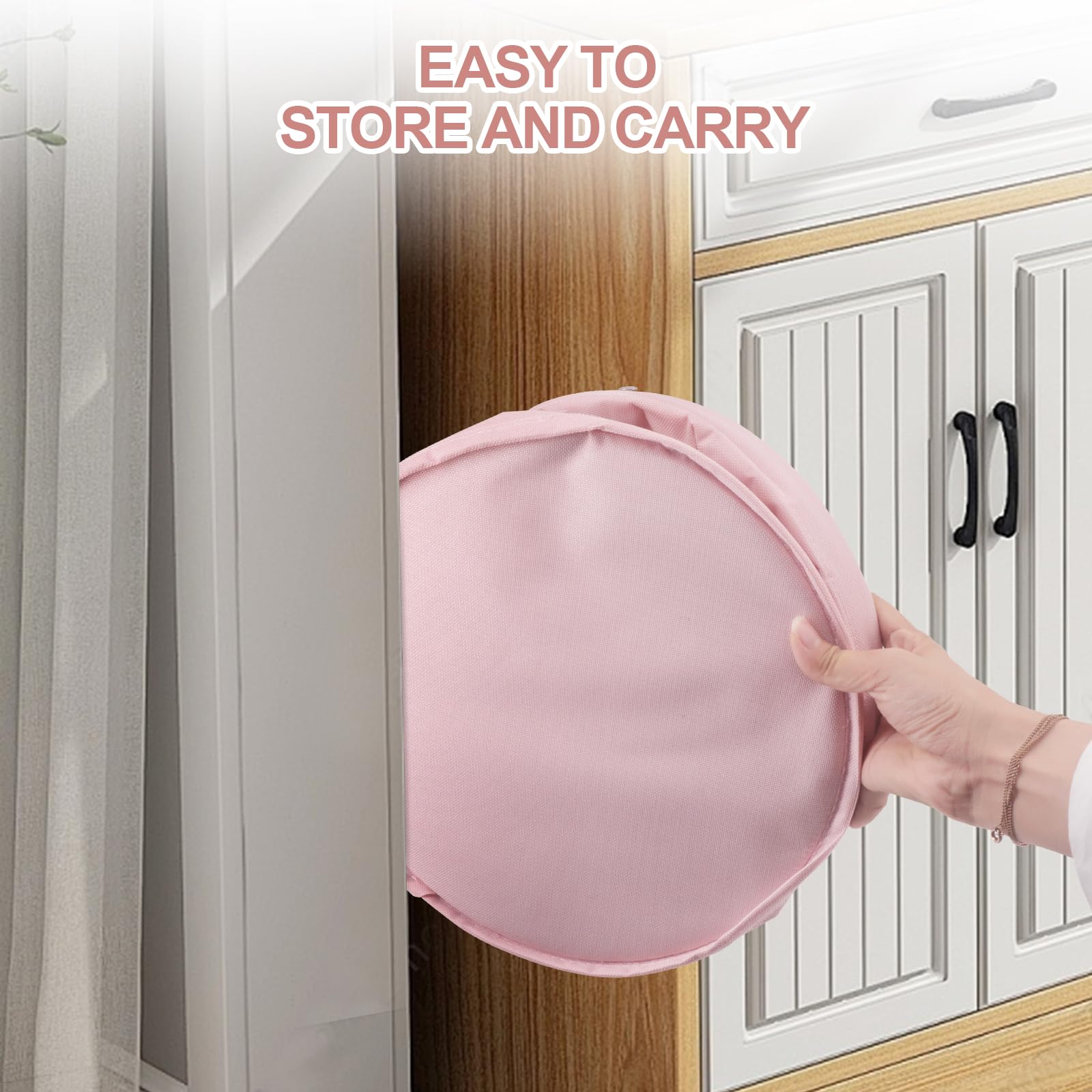 CheurYae Tool Bag,Collapsible Garden Small Tools Bag,Portable Multi Cleaning Organiser Caddy,Bucket Tool Bag with Handle (pink) - Image 3