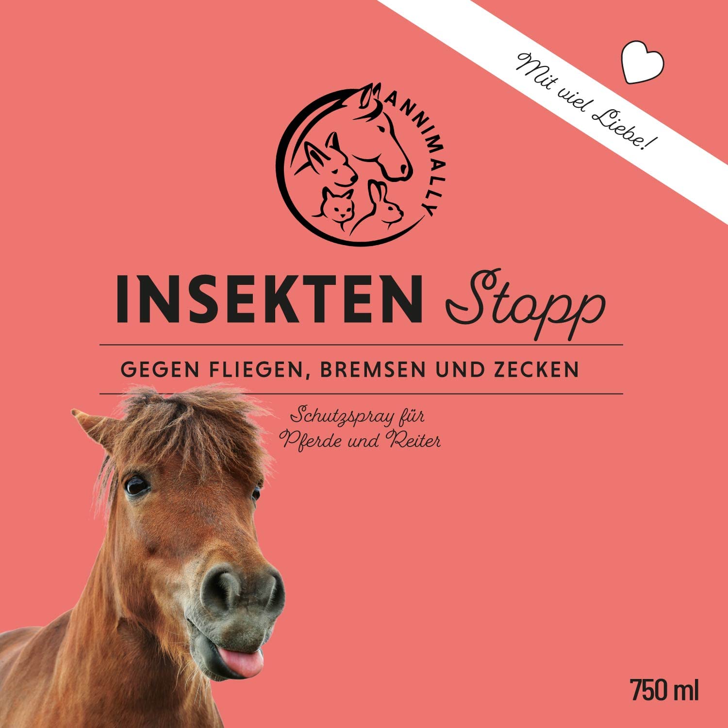 Fliegenspray Pferd 750 ML - Anti Bremsenspray Pferd für sofortigen Schutz gegen Fliegen, Bremsen, Kriebelmücken & Mücken - Insektenspray für Pferde auch als Bremsenspray für Pferde
