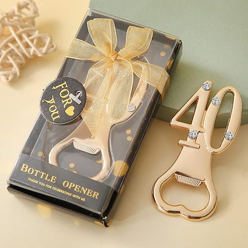 Miniatura 7 de N&F Paquete de 24 abridores de botellas para recuerdos de fiesta de cumpleaños 40, aniversarios de boda, recuerdos y regalos