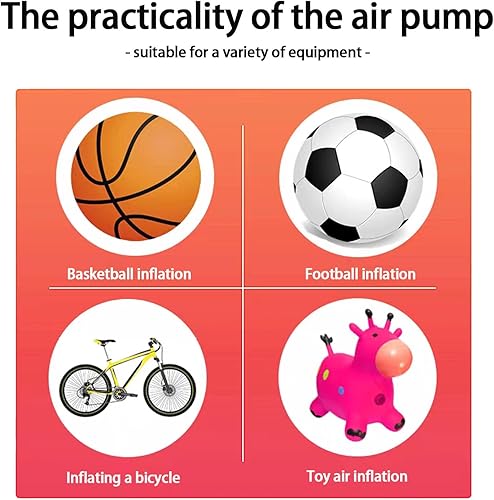 Miniatura 7 de Bomba de bicicleta portátil con mango ergonómico, naranja y negro, bomba de aire manual compacta para neumáticos de bicicleta