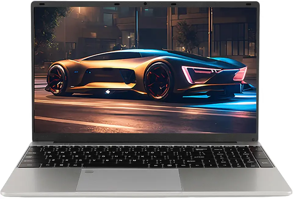 Laptop PC, Multi Portas Slim Narrow Bezel 2T Expansível 15,6 Polegadas Laptop Desbloqueio de Impressão Digital Com Webcam para Jogos (Plugue UE 12 GB + 512 GB)