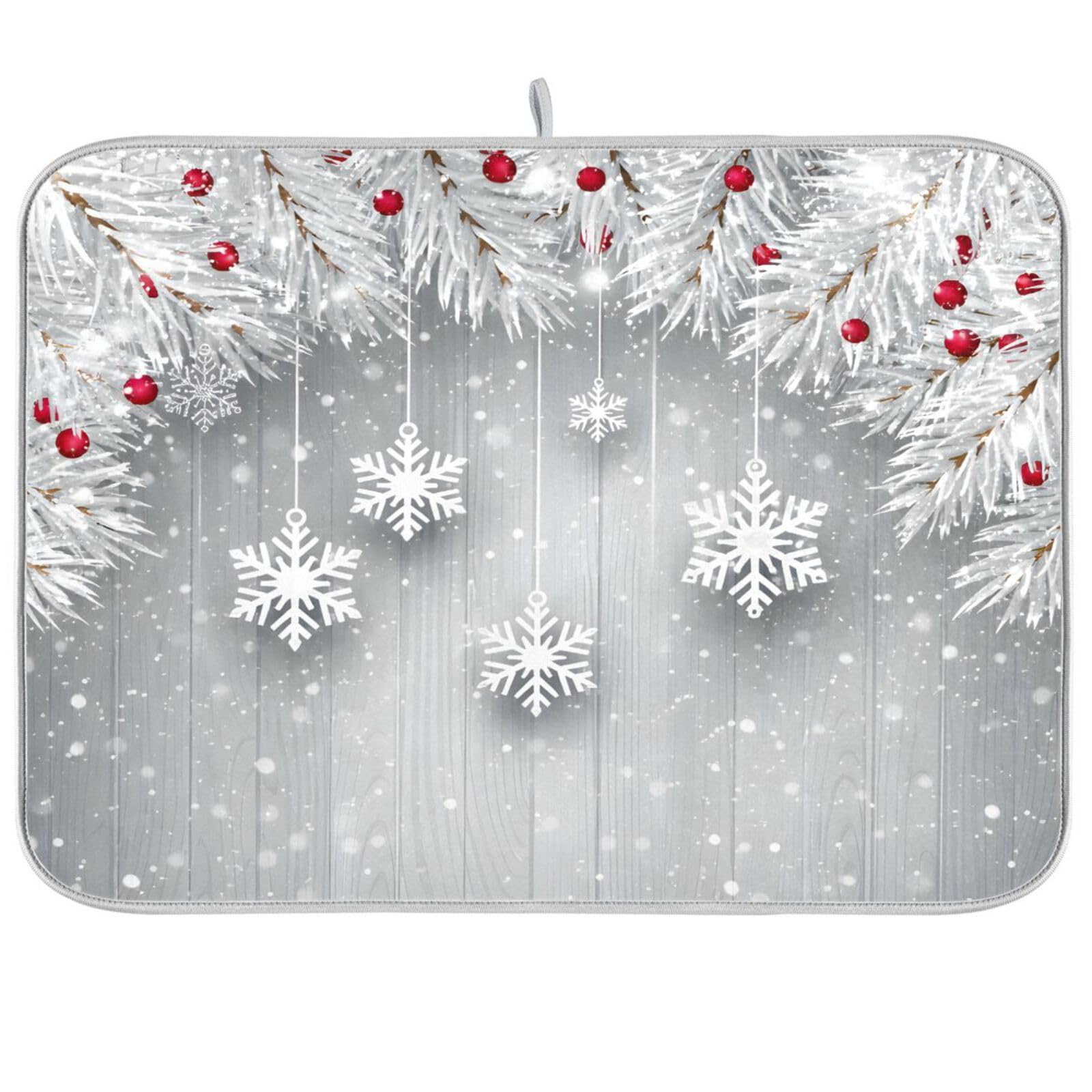 Tapete de secado de platos ALAZA de microfibra absorbente para encimera, plata, 18x24"