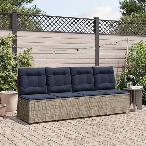 Miniatura 10 de Reclining Garden Sofa Brown Poly Rattan Lounge Chair with Adjustable Backrest Weatherproof Outdoor Seating for Patio Balcony and Garden Use