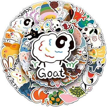 50 Pcs Graffiti Animal Stickers Pack - Colorful Cute Wildlife Waterproof Vinyl Decal Stickers for Water Bottles Laptop Luggage Cup Skateboard Guitar Journal Scrapbook