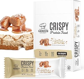 Crispy Protein Treat, Salted Caramel, Keto Snack, Low Carb, Low Sugar & Gluten Free, Protein Snacks for Adults, 10G of Whey Protein per Protein Bar, 5 Net Carbs, On The Go Snack, 10 CT
