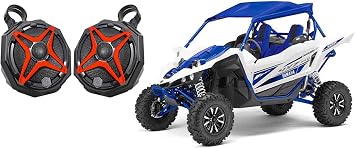 2 6.5" Top Crossbar Roll Cage Roll Bar Speakers for Yamaha YXZ+Pods+Red Grills