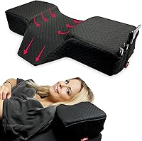 Vista 1 de Almohada de pestañas para extensiones de pestañas - Almohada de cama de espuma viscoelástica curvada, reposacabezas ergonómico con soporte