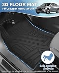 FIILINES Floor Mats for Chevy Malibu 2016-2025 All Weather TPE Floor Liners Waterproof Durable 1st & 2nd Row Liner Set Malibu Accessories Black