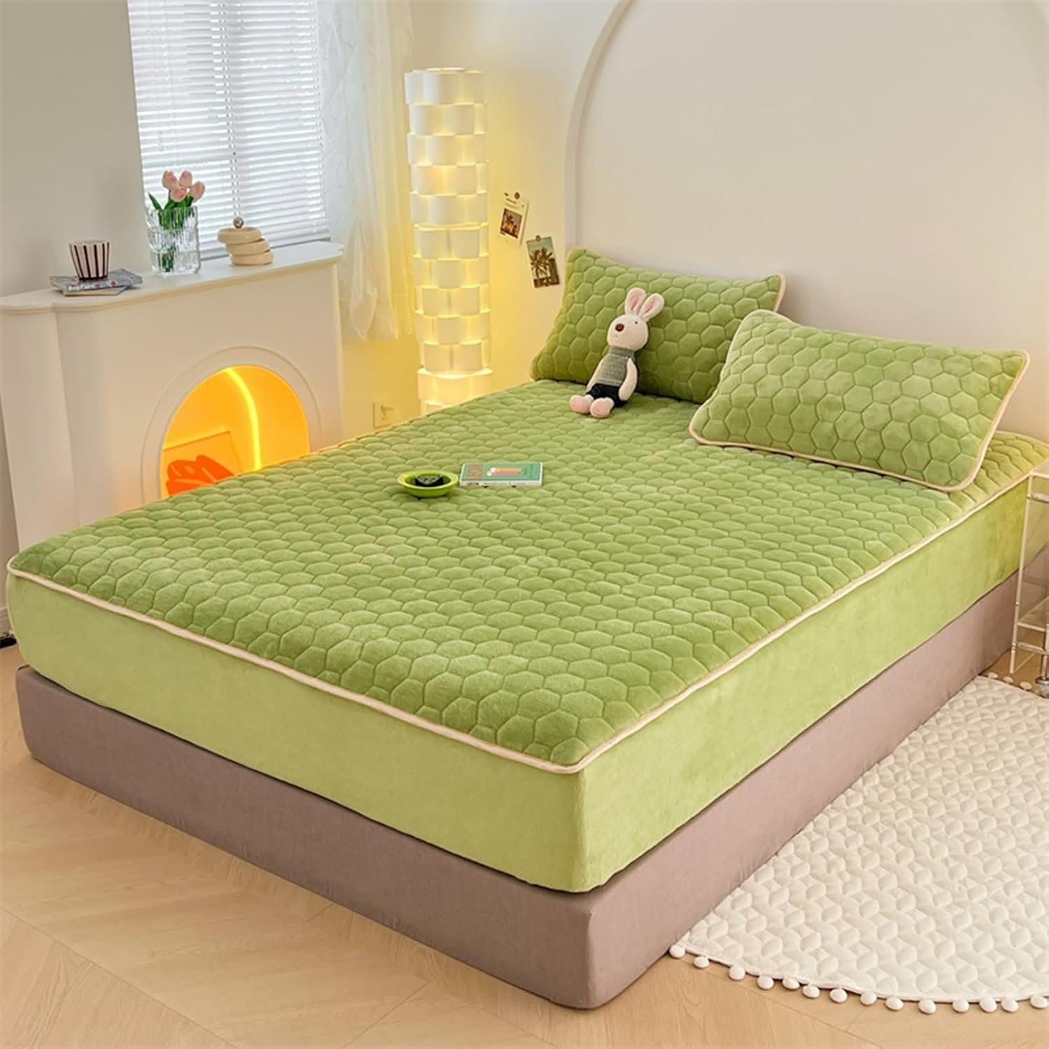 Beydodo Deep Pocket Fitted Bed Sheet, Bed Fitted Sheet 90x200cm Solid Navy Blue, Milk Velvet Farbic Fitted Sheets for Dorm