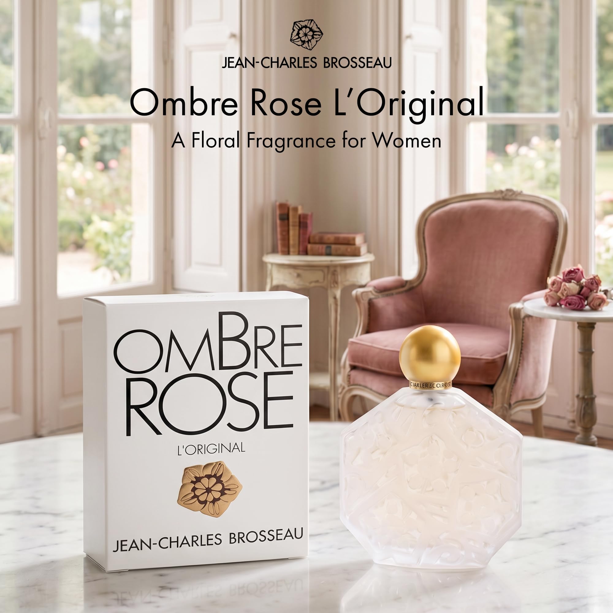 Ombre Rose by Jean Charles Brosseau for Women - 3.4 Ounce EDT Spray | 3.4oz long-lasting eau de toilette powdery floral perfume for women with rose ylang-ylang & lily of the valley notes. product thumbnail 3