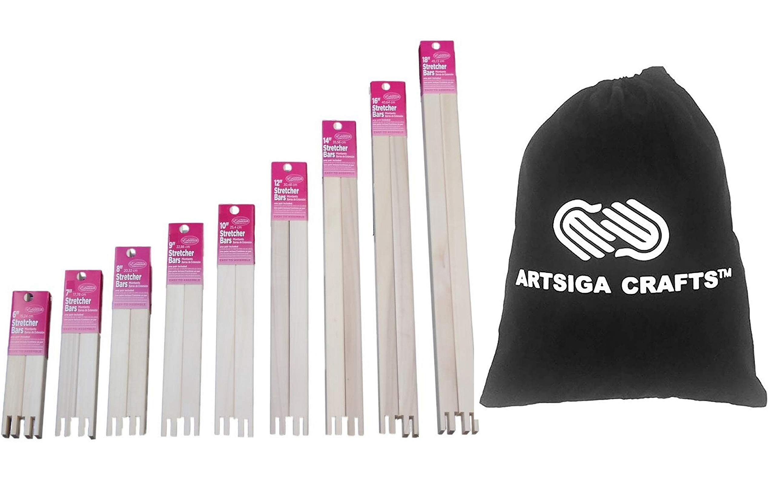 Frank A. Edmunds Stretcher Bar Set Assorted Sizes Bundle Small Bag