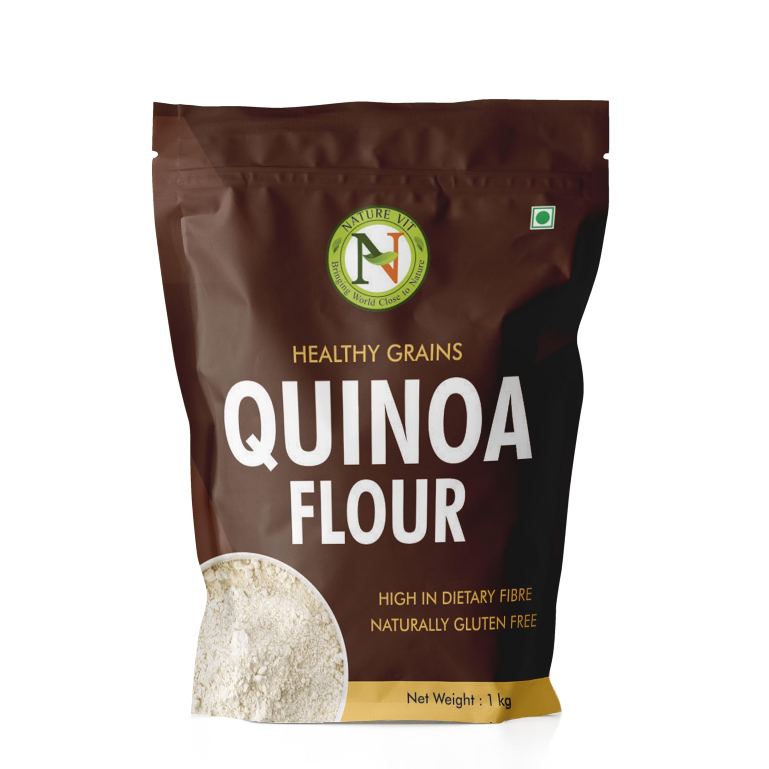 NatureVit Quinoa Flour, 2 kg (1 kg x 2 Packets) | Gluten Free Atta | Enriched with Dietary Fibre, Protein & Vitamins | Improves Gut Health | Superfood | Micro-nutrients | No Preservatives | Protein Rich Chakki Ground Atta | Indian Origin (B07NY4YL3D) Amazon Price History, Amazon Price Tracker