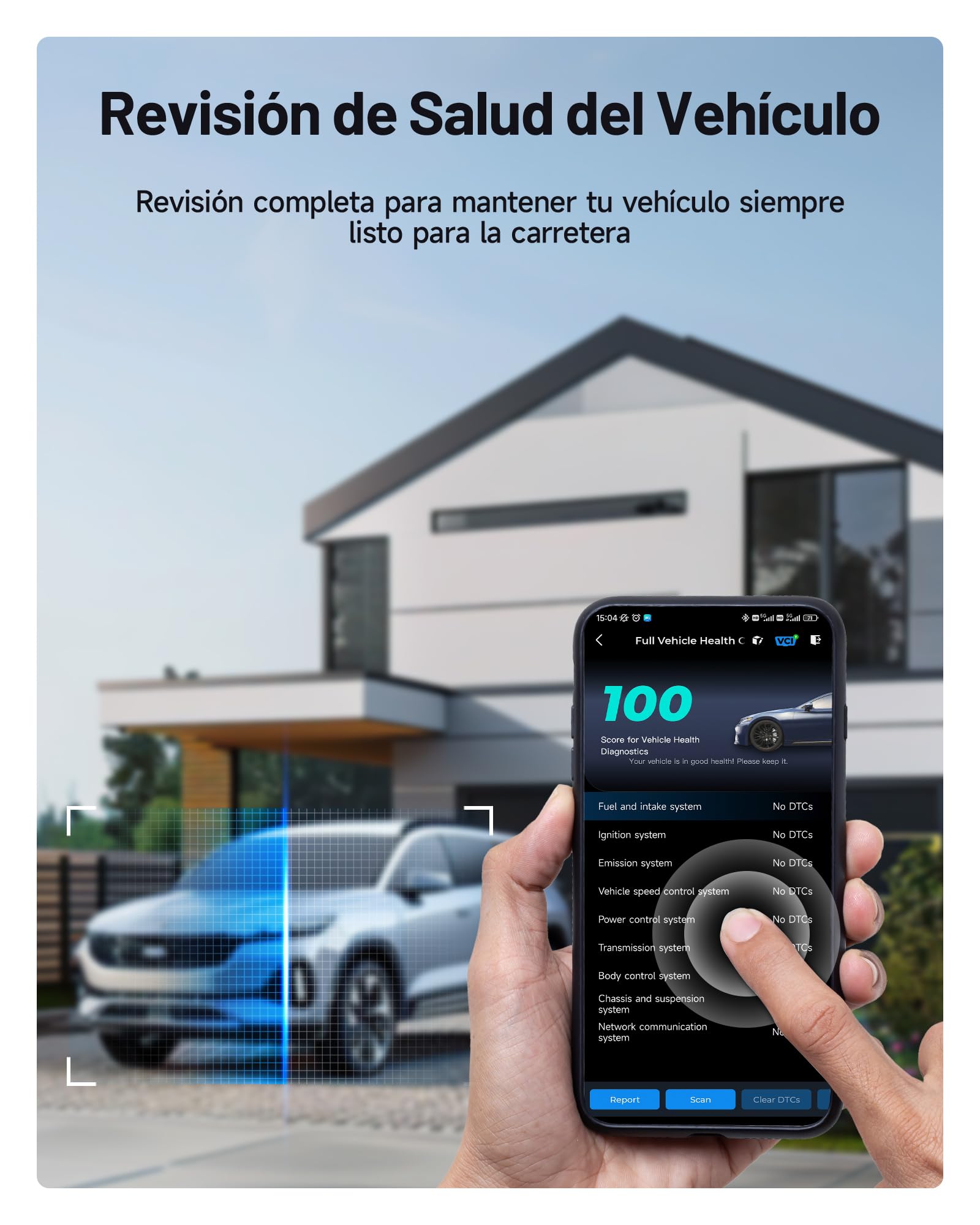 TOPDON Carpal-A obd2 Diagnosis Bluetooth, Diagnosis Coche multimarca para iOS y Android, Completo del Sistema& 6 Funciones de Reinicio, guía de reparación,1 año de actualizaciones gratuitas