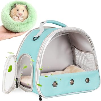 Guinea Pigs Bed and Backpack Carrier Small Animal Bedding Donut-Shaped Burrowing Pet Bed Soft and Warm Hideaway with Spandex and Fleece Bottoms Cozy Carrier