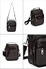 Av A Dos Men's Black Phone Split Leather Plaid Hand Shoulder Cross Strap Bag Medium