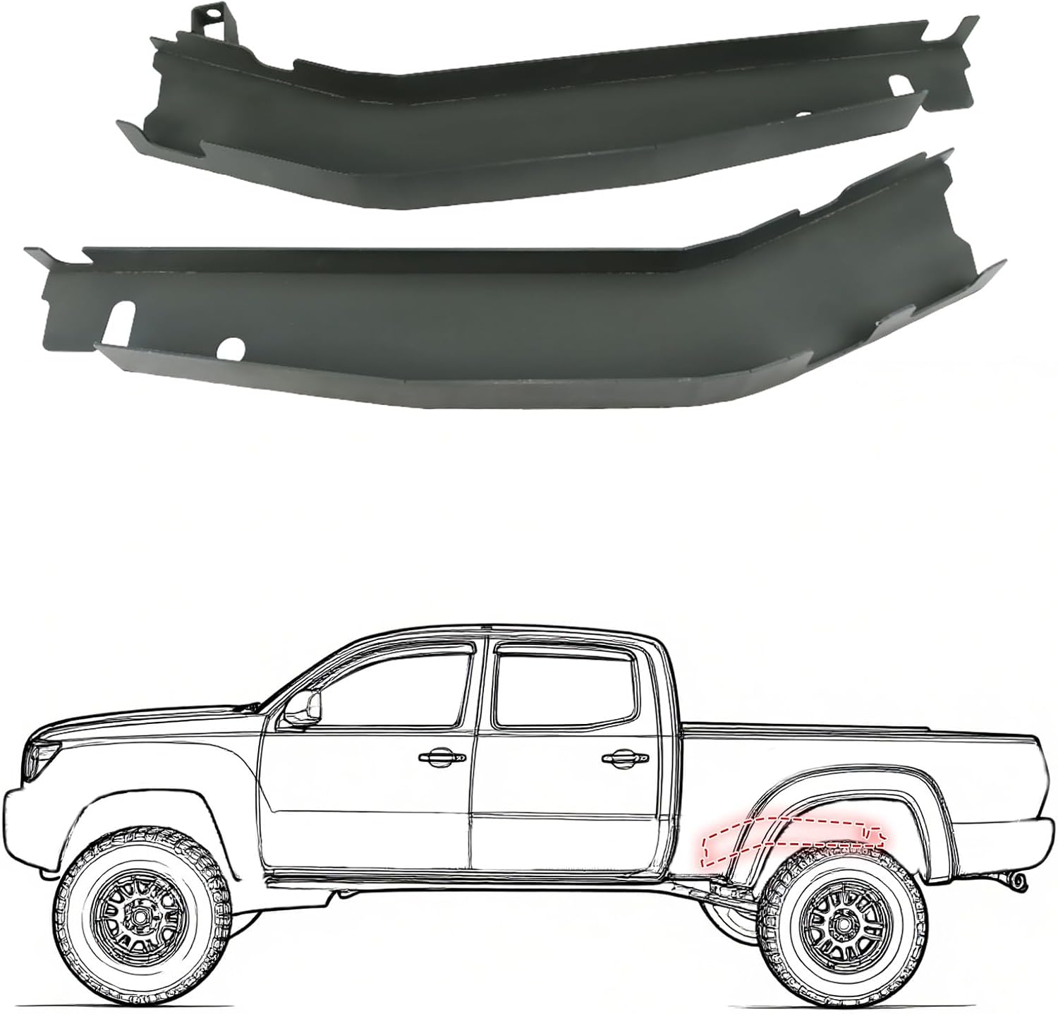 Mountainpeak Mid Rear Frame Rust Repair Kit Fit for 1996-2004 Toyota Tacoma 2WD 4WD Frame Repair Kit