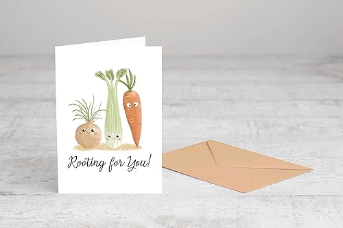 Miniatura 4 de Emily gift Rooting For You Good Luck Card - Tarjeta de felicitación - Tarjeta de verduras - Tarjeta de juego de palabras de comida - Tarjeta de