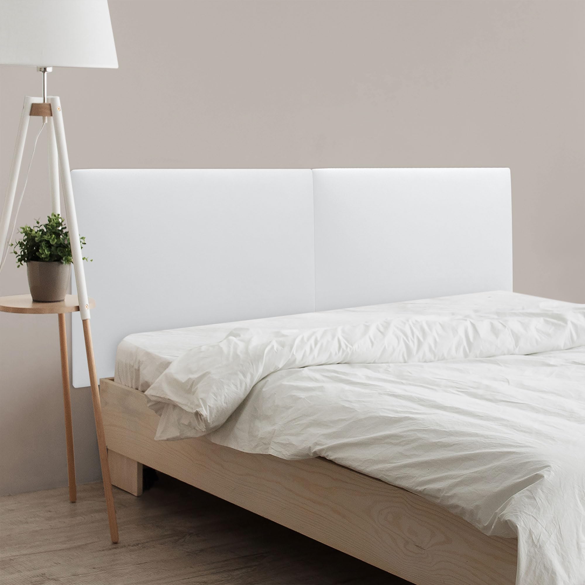 DHOME Testiera Imbottita Liscia in Similpelle Altezza 70CM Spessore 4cm e 8cm per Parete Acustica Testate Letto Pannello Fonoassorbente Camera da Letto (Blanco, 180cm Dual, Spessore 8cm)